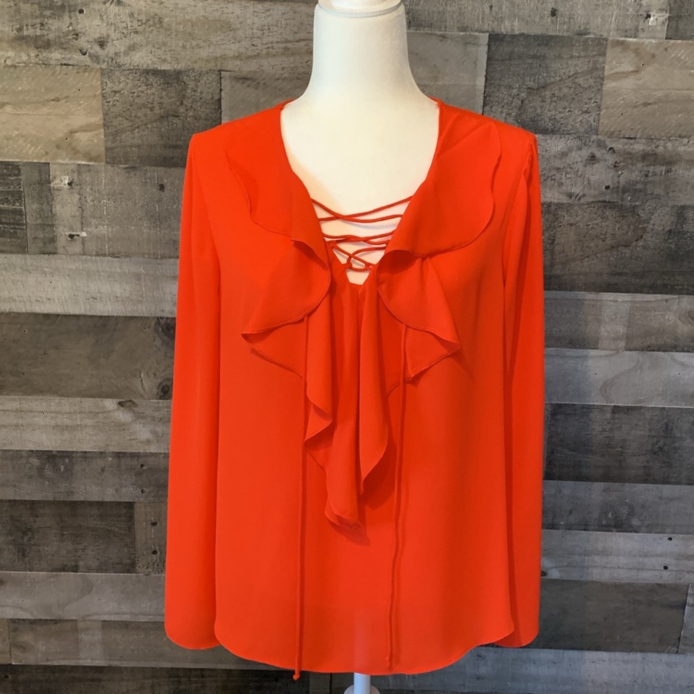 Sami & Jo Long Sleeve Tie Front Top Size M
